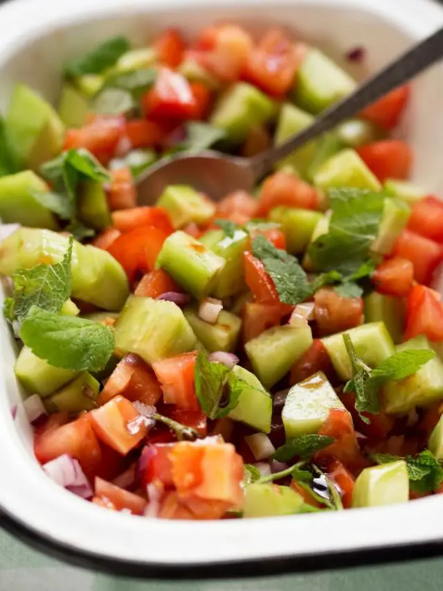 Cucumber Tomato Red Onion Salad