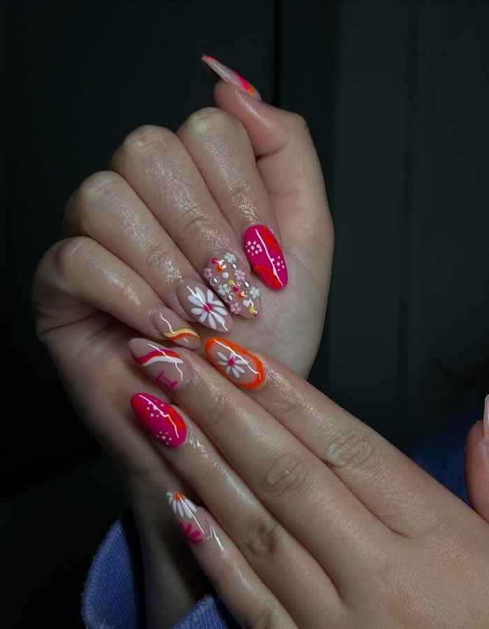 Spring Red Nails