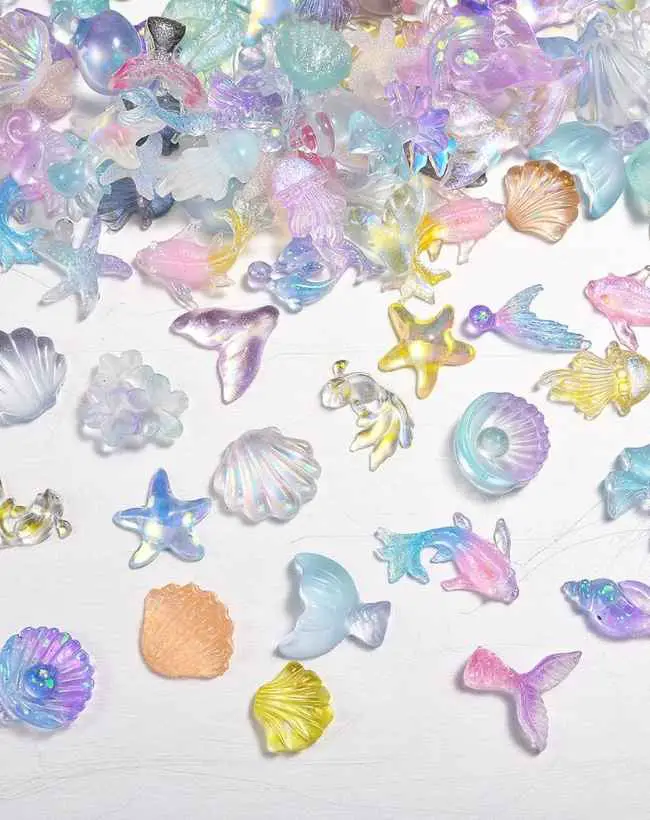 50pcs Ocean Series Nails Charms