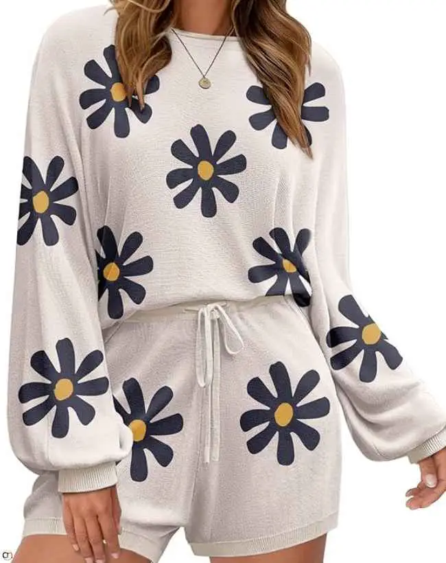 Ekouaer Knit Pajamas Set for Women Lounge Wear Sets