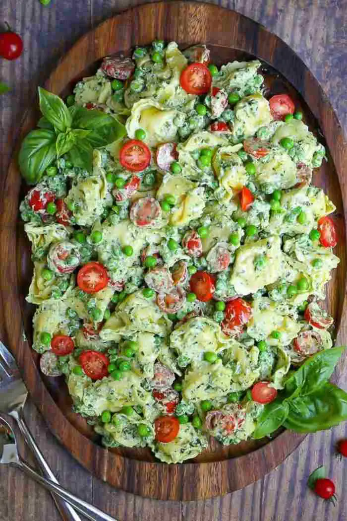 Creamy Pesto Tortellini Salad
