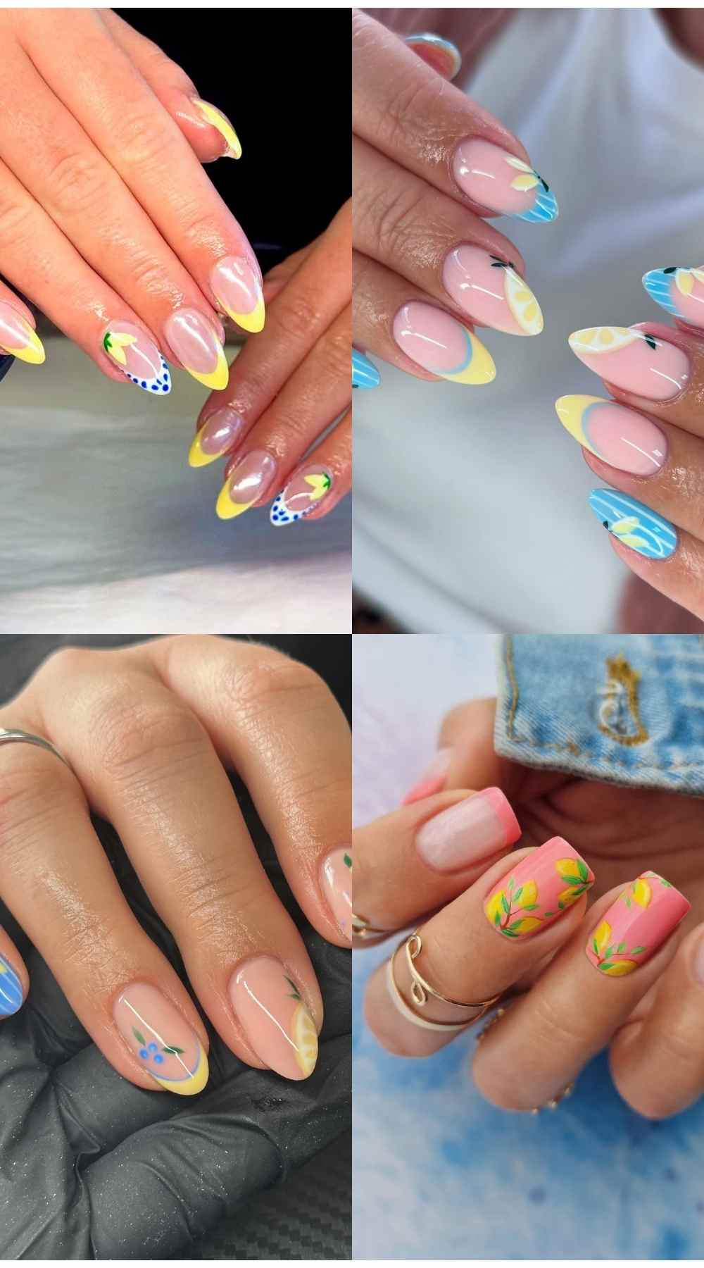 Lemon And Blue Nails
