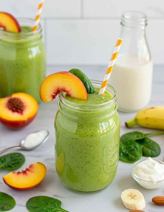 Peach Spinach Green Smoothie