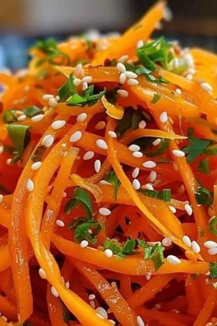 Sesame Ginger Carrot Ribbon Salad
