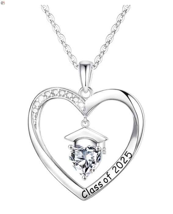 Silver Heart Graduation Necklace