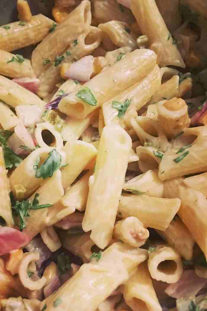 Spicy Chipotle Mexican Street Corn Pasta Salad