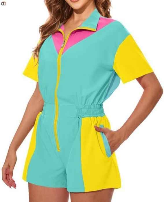 UOUA 80s Outfit Women 90s Jumpsuit