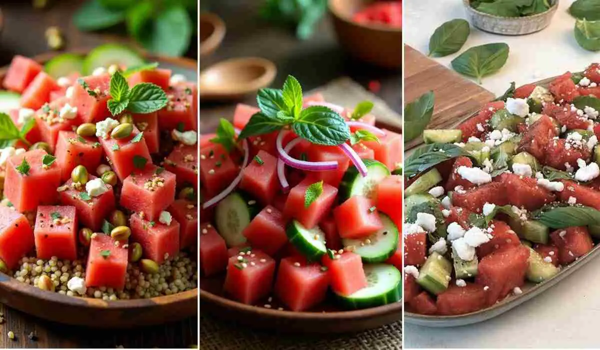 Watermelon Cucumber Salad