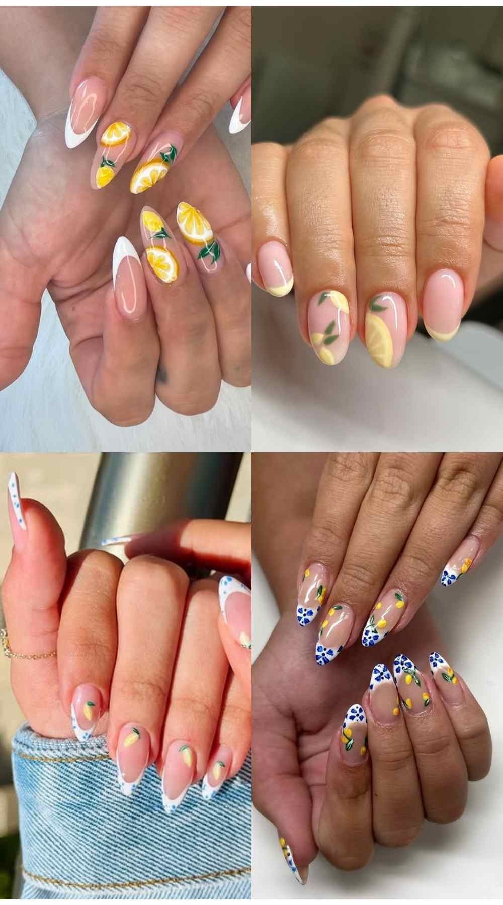 lemon and blue nails